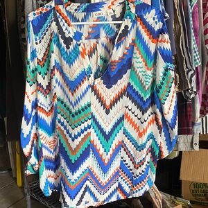Cato Women's Colorful Chevron Blouse